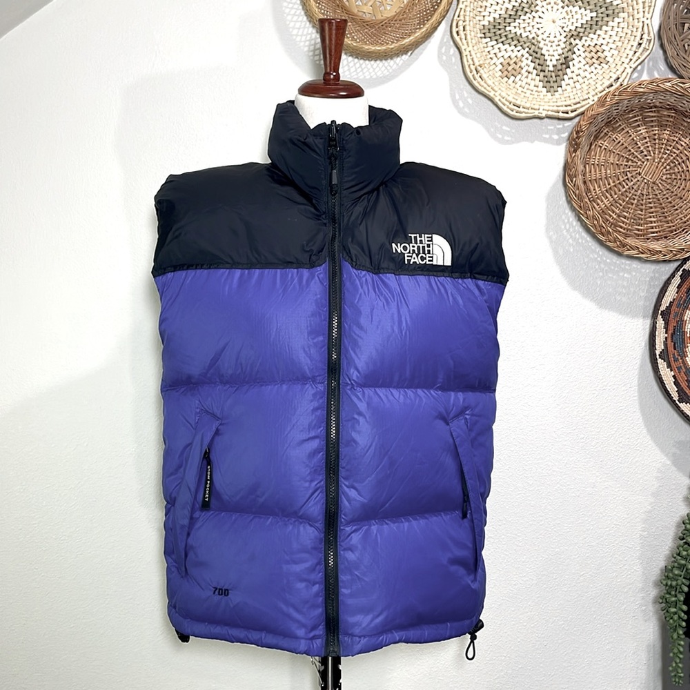 The North Face Black and Purple Puffer Vest